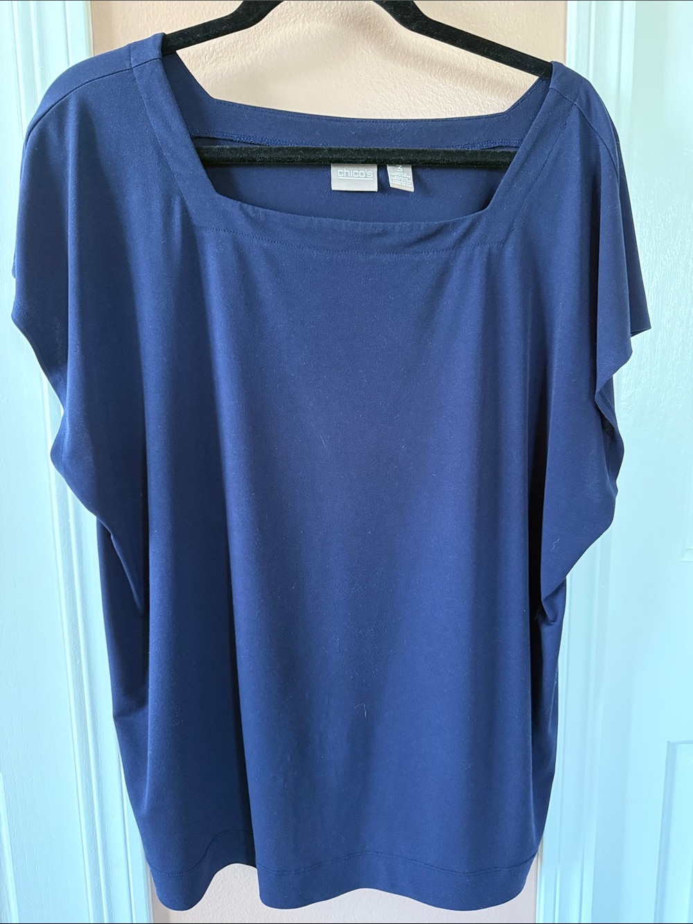 Chico's Navy Square Neck Tunic Top
